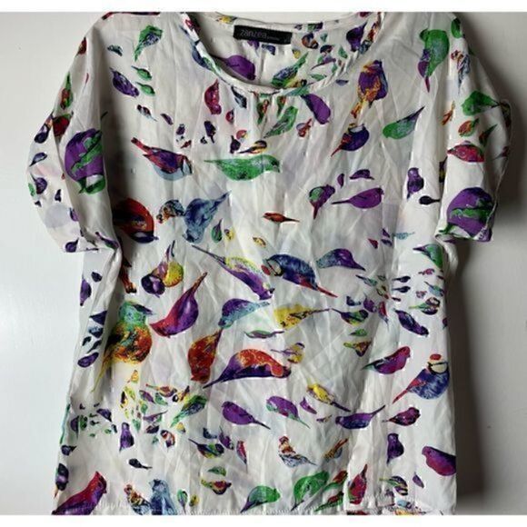 Colorful Bird Blouse by Zanzea Size Large - Picture 8 of 10